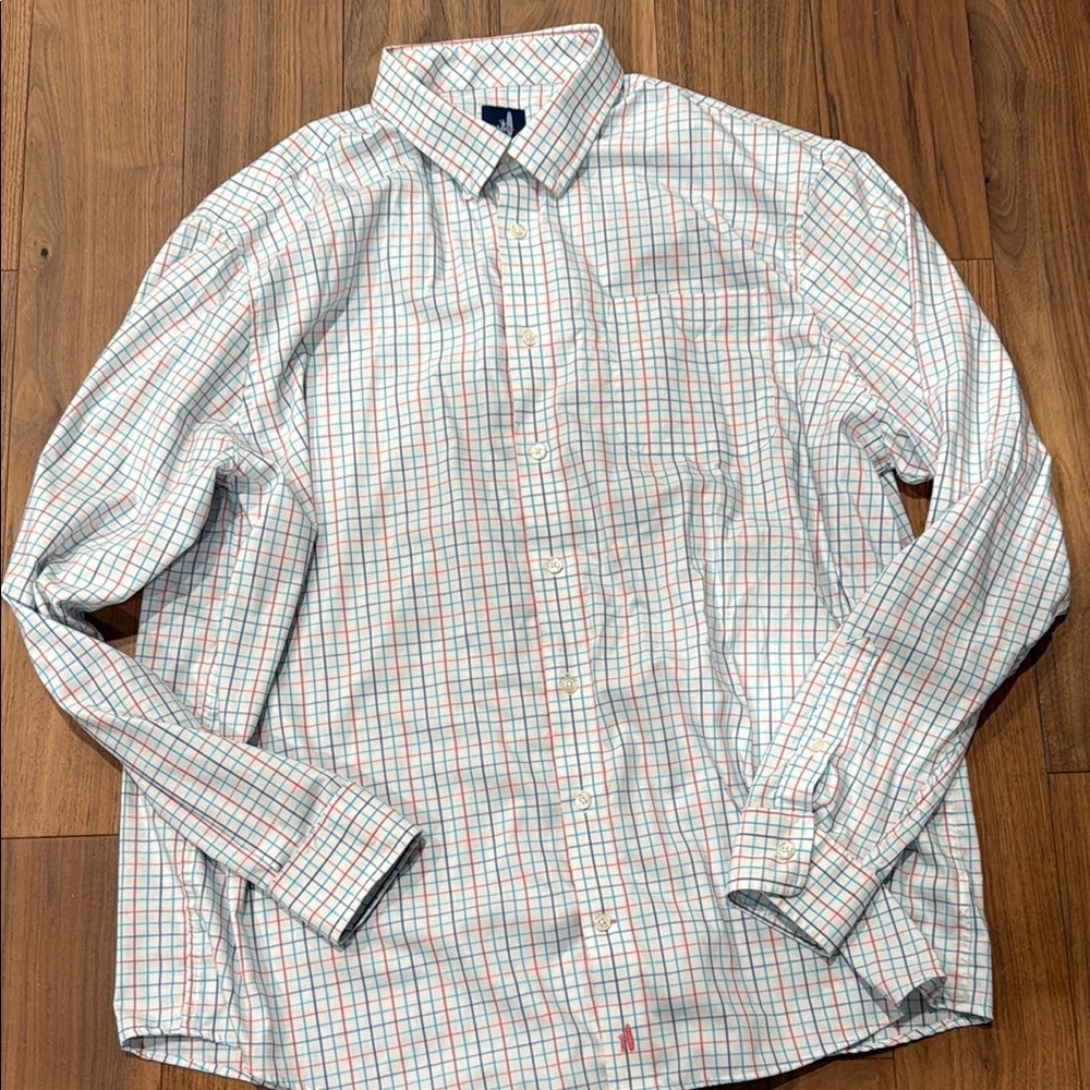 johnnie-O Blue and Red Casual Button Down Shirt